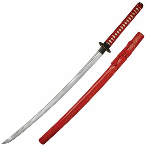 Samurai Katana - Dragon Tsuba Red