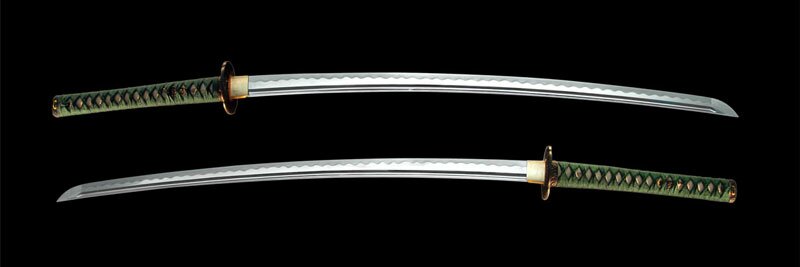 Dynasty Forge 28.75`` Daimyo F/F Tri-Steel Katana with Bo-Hi in Cherry Theme