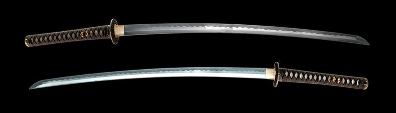 Dynasty Forge 29`` Daimyo F/F Tri-Steel Katana in Turbulent Wave Theme