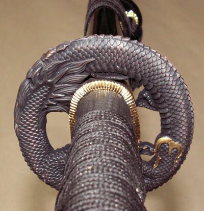 Samurai Katana - Dragon Tsuba Black