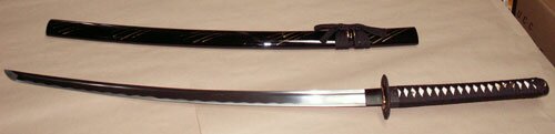 Samurai Katana - Dragon Tsuba Black
