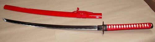 Samurai Katana - Dragon Tsuba Red
