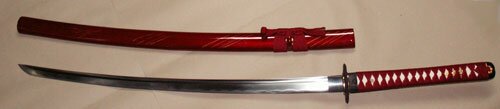 Samurai Katana - Dragon Tsuba Burgundy