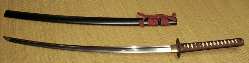 Dynasty Forge 29`` Daimyo 1095 Katana with Bo-Hi in Mokko Cherry Theme