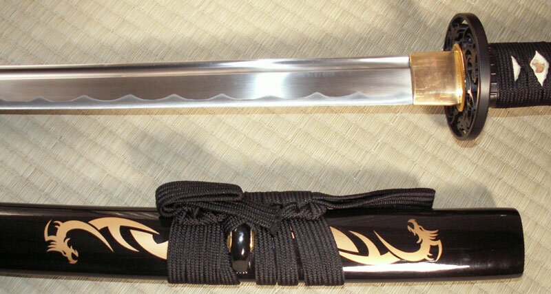 Ten Ryu Hand sharpen Dragon Katana Black