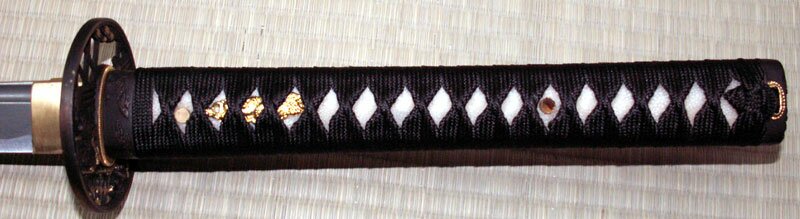 Miecz Katana Ten Ryu Damascus Sword Samurai Battle Tsuba