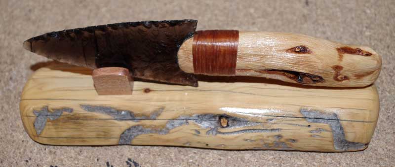 Nóż indiański Natural Wood Obsidian Blade Knife