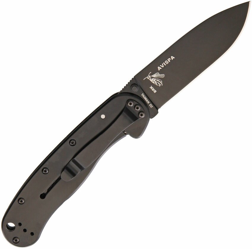Nóż składany ESEE Avispa D2 CF Handle Black Blade
