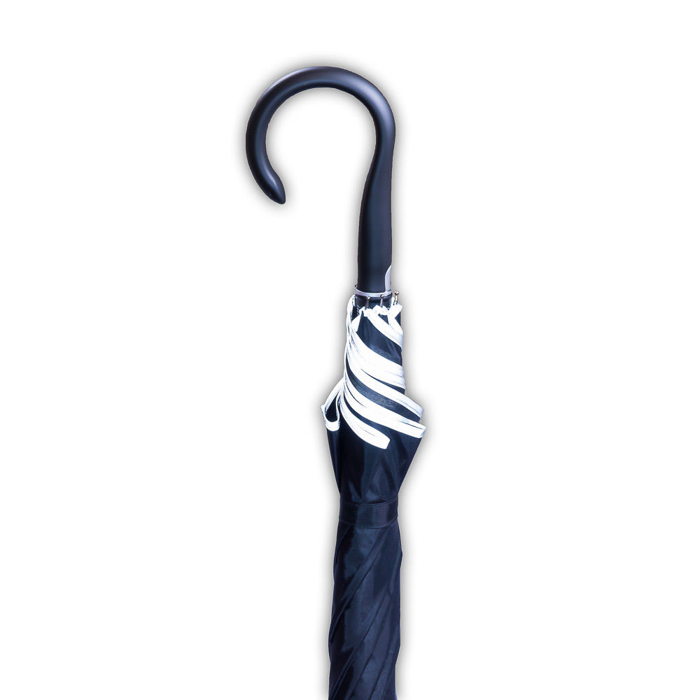 Parasolka do samoobrony z odblaskiem dla kobiet czarna