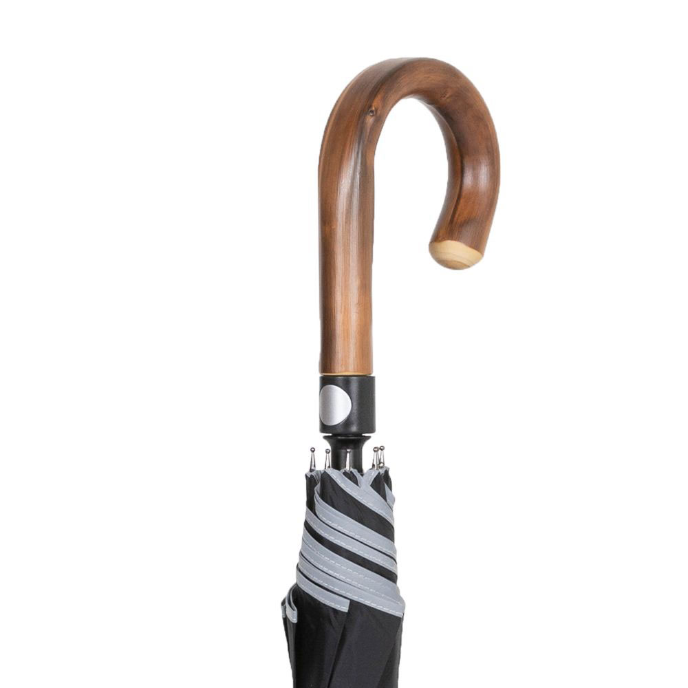 Parasol do samoobrony męski z odblaskiem Security Umbrella men CitySafe round hook handle reflection