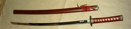 Samurai Sword with Mini Tanto - Red