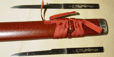 Samurai Sword with Mini Tanto - Red
