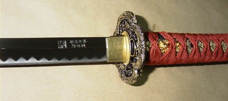 Samurai Sword with Mini Tanto - Red