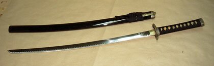 Samurai Sword with Mini Tanto - Black