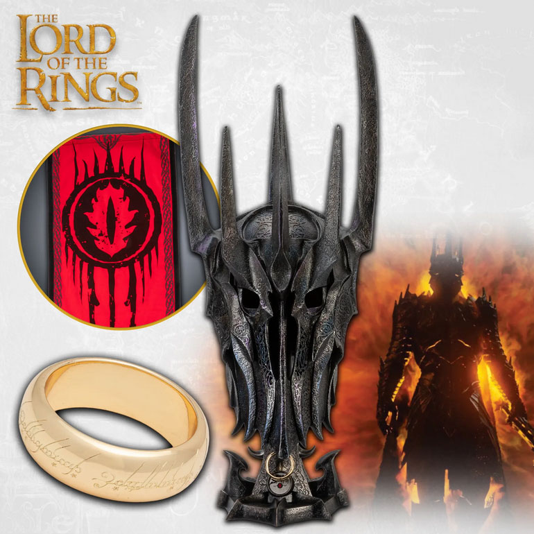 Hełm Saurona z filmu Władca Pierścieni - War Helm of Sauron Museum Collection