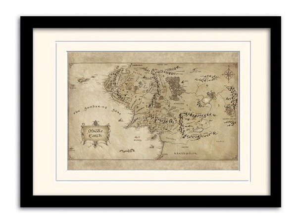 Hobbit  - Mapa Śródziemia w ramce