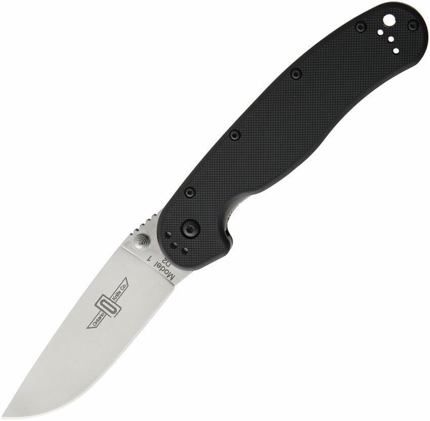 Nóż Ontario RAT-1 Satin Plain Black D2