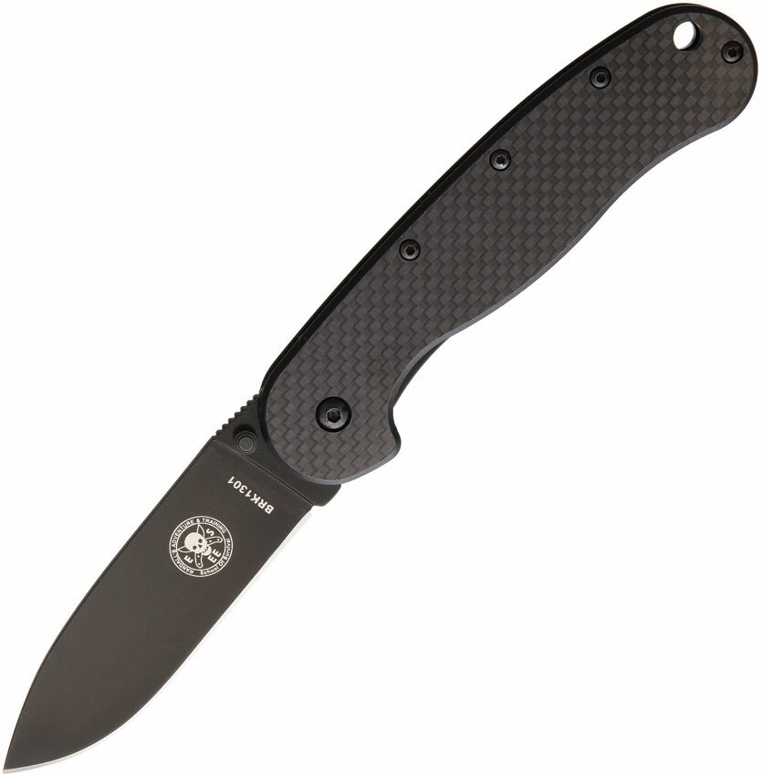 Nóż składany ESEE Avispa D2 CF Handle Black Blade