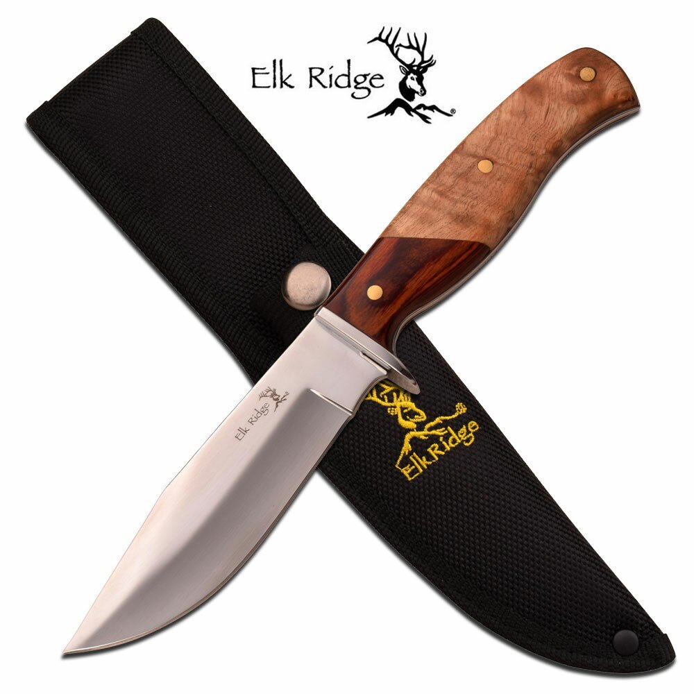 Nóż Elk Ridge Pakkawood Burl Fixed Blade