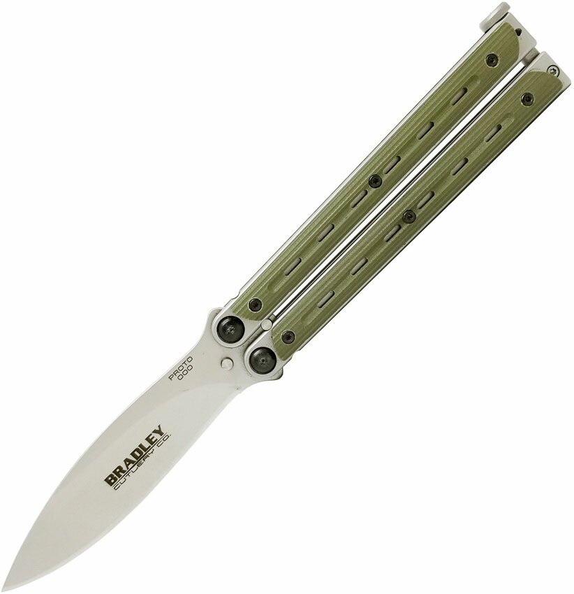 Nóż motylkowy - Bradley Kimura Butterfly OD Green G10