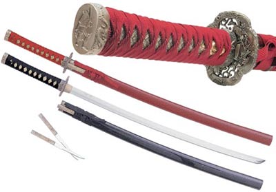 Samurai Sword with Mini Tanto - Black Samurai Sword with Mini Tanto - Black