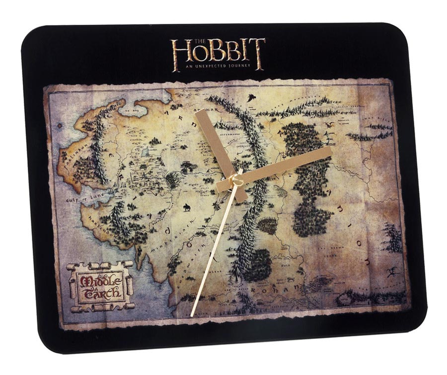 Szklany zegar ścienny z filmu Hobbit - Mapa Śródziemia Szklany zegar ścienny z filmu Hobbit - Mapa Śródziemia